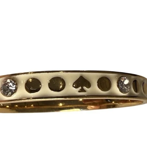 Kate Spade New York Spot the Spade White Gold Tone Bangle Bracelet Women Classic - Picture 8 of 9